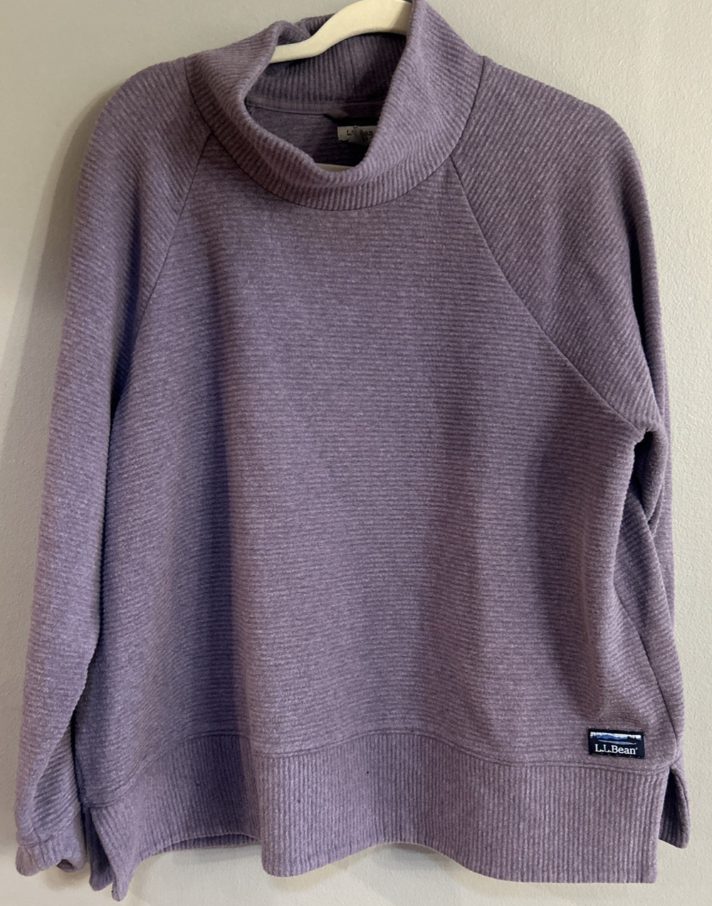 L.L. Bean Women's Lakewashed Double Knit Funnel Neck Sweater 1X Purple Gorpcore